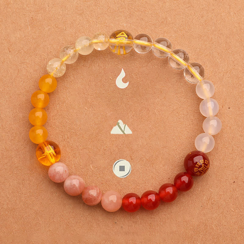 Pulsera de la sabiduría con Buddha Stones, cinco elementos, varios cristales de ágata y piedra solar - image 7