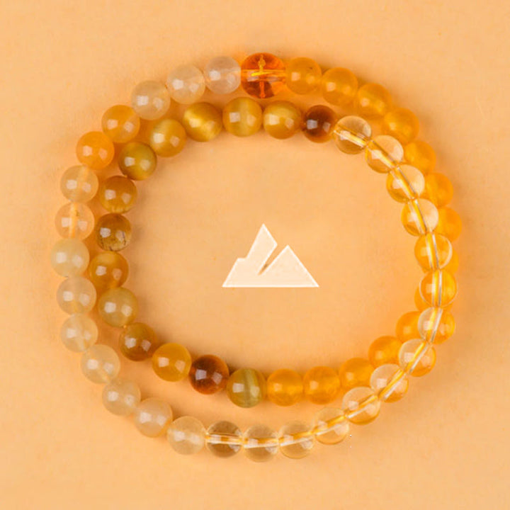 Pulsera de la suerte con Buddha Stones, cinco elementos, varios cristales de ágata, calcedonia y cristal blanco de ágata blanca - image 32