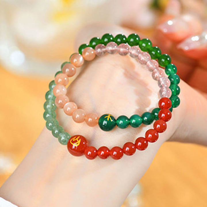 Pulsera de la suerte con Buddha Stones, cinco elementos, varios cristales de ágata, perla, ónix negro, ágata blanca y cristal blanco - image 14