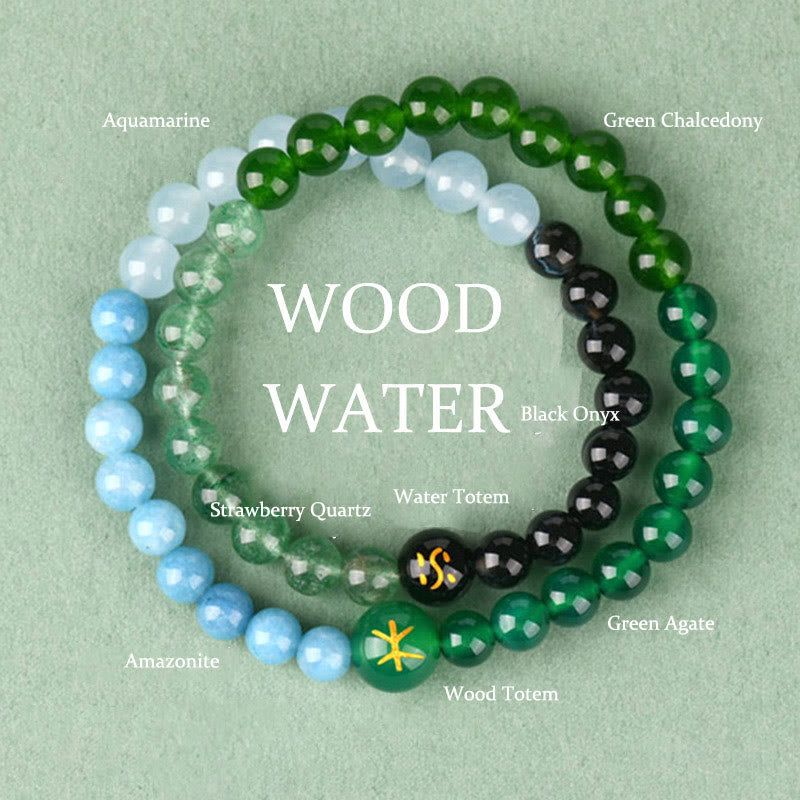 Pulsera de la suerte con Buddha Stones, cinco elementos, varios cristales de ágata, perla, ónix negro, ágata blanca y cristal blanco