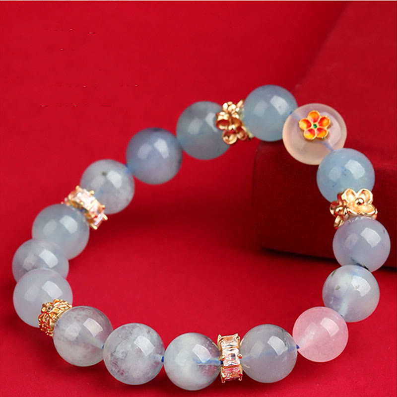 Pulsera de la suerte con Buddha Stones, cinco elementos, varios cristales de ágata, cuarzo rutilado fantasma verde, ágata verde uva y malaquita - image 14