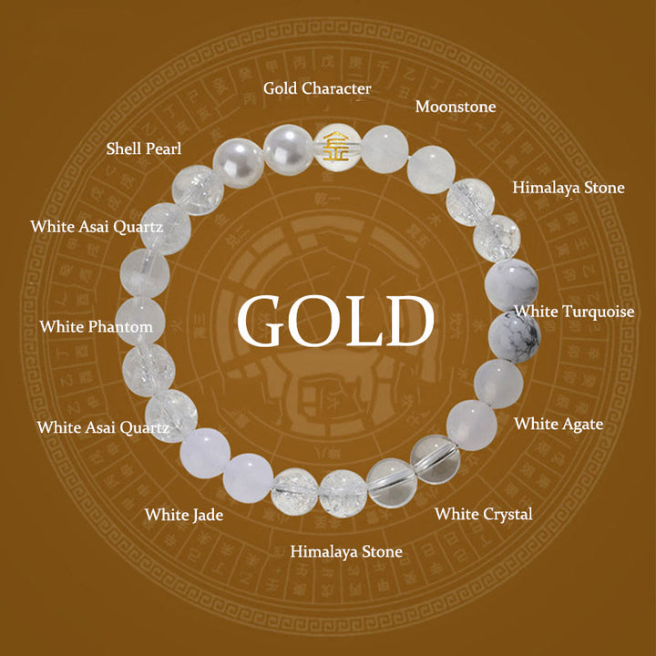 Pulsera de la suerte con Buddha Stones, cinco elementos, varios cristales de ágata, cuarzo rutilado, ojo de tigre, ágata amarilla y citrino - image 11