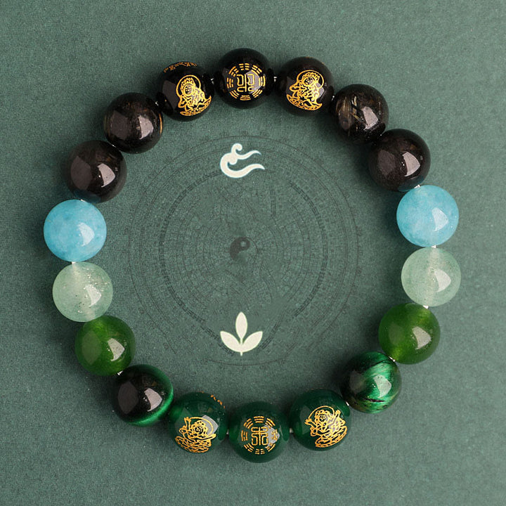 Pulsera de la suerte con Buddha Stones, cinco elementos, varios cristales de ágata, ágata roja del sur, cuarzo fresa, piedra solar, citrino - image 18