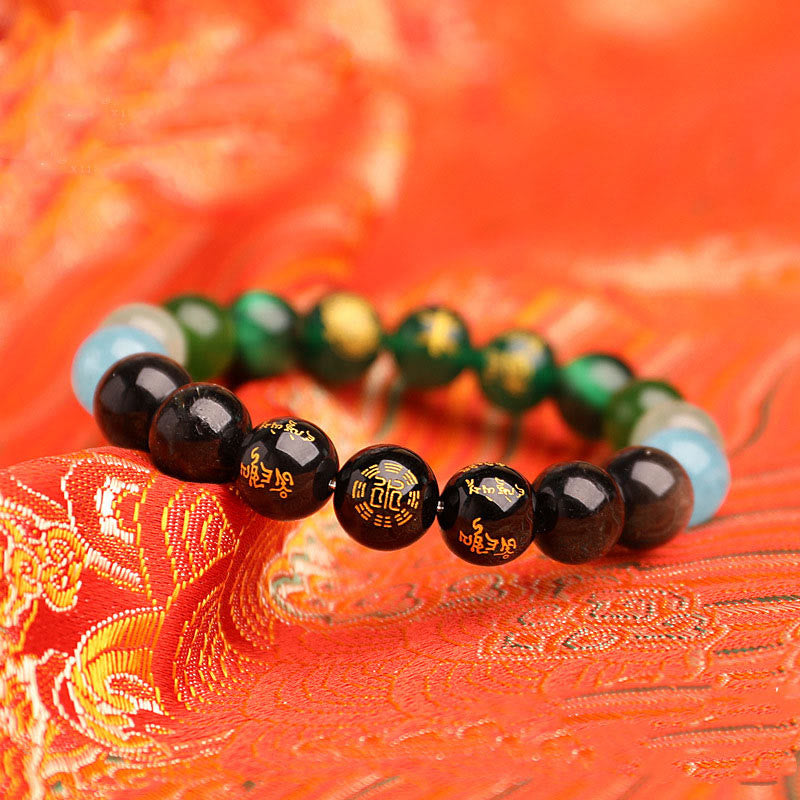 Pulsera de la suerte con Buddha Stones, cinco elementos, varios cristales de ágata, ágata roja del sur, cuarzo fresa, piedra solar, citrino - image 19