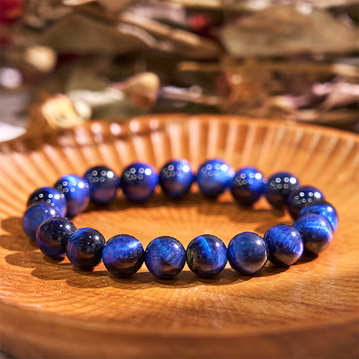 Pulsera de equilibrio de ojo de tigre azul con Buddha Stones