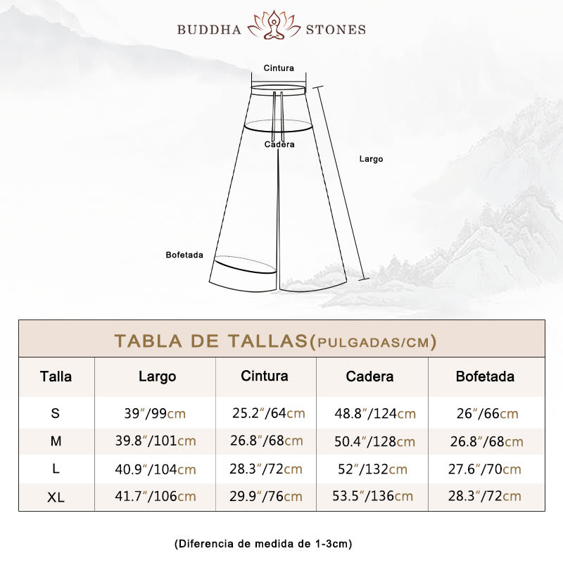 Pantalones de pierna ancha con cordón de algodón sueltos con Buddha Stones para danza de yoga con bolsillos