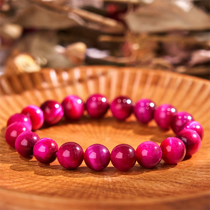 Pulsera de Buddha Stones con ojo de tigre rojo que calma
