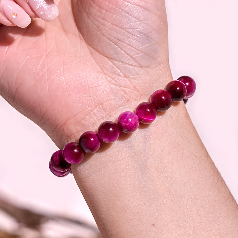 Pulsera de Buddha Stones con ojo de tigre rojo que calma