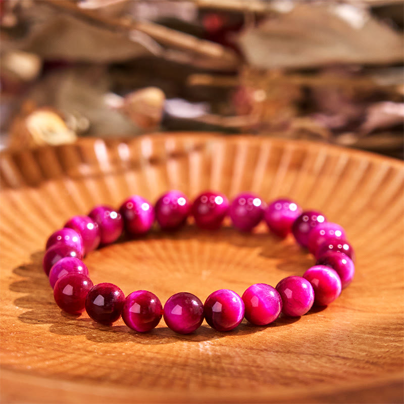Pulsera de Buddha Stones con ojo de tigre rojo que calma