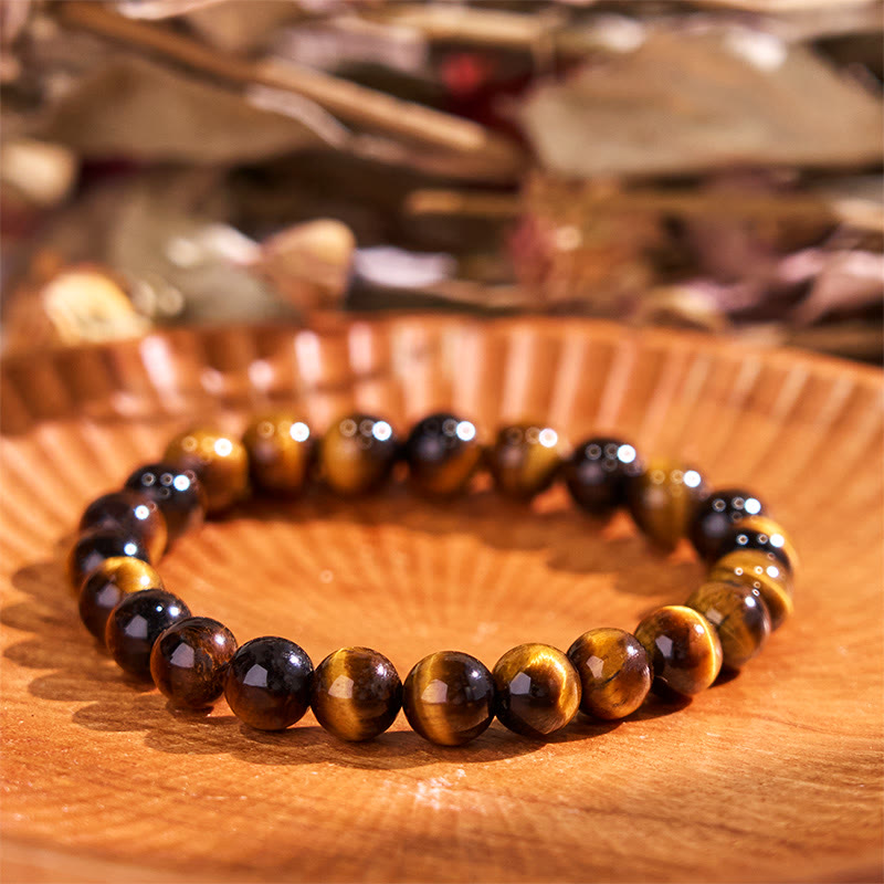 Pulsera de fuerza con ojo de tigre y Buddha Stones
