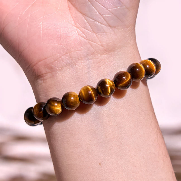 Pulsera de fuerza con ojo de tigre y Buddha Stones
