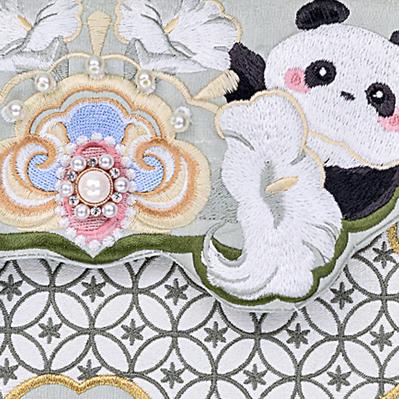 Bolso bandolera con colgante de calabaza, flores de panda y Buddha Stones