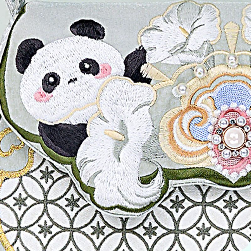 Bolso bandolera con colgante de calabaza, flores de panda y Buddha Stones