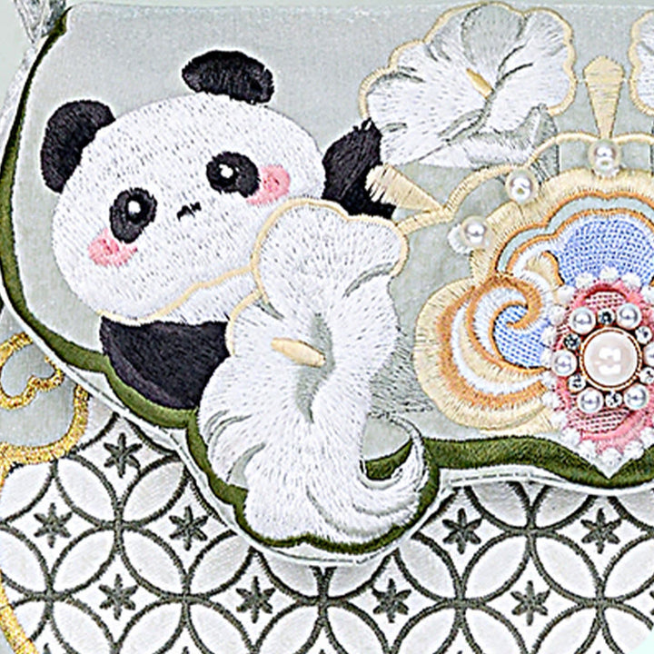 Bolso bandolera con colgante de calabaza, flores de panda y Buddha Stones