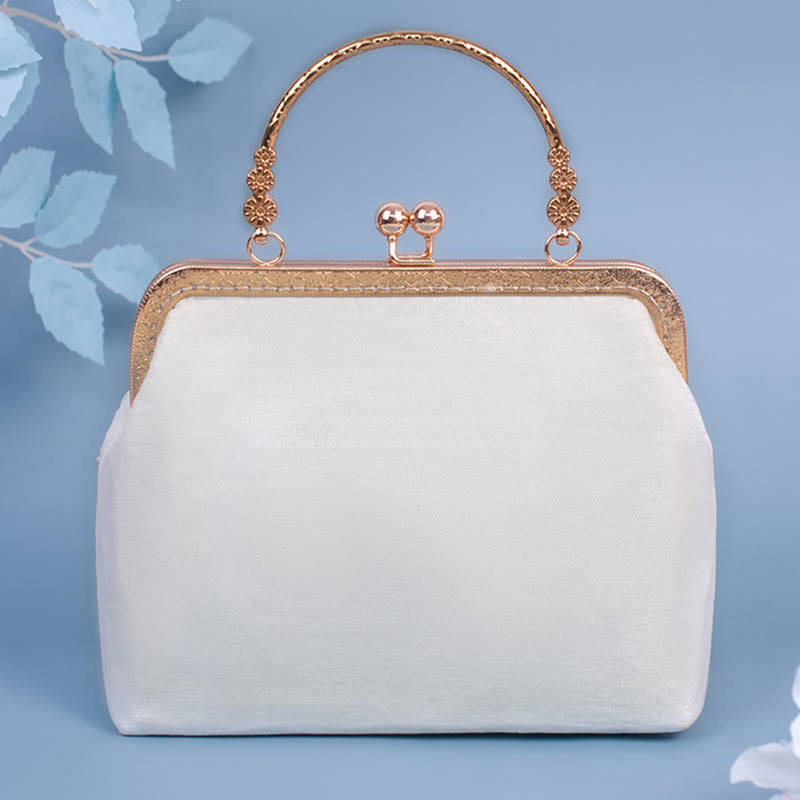 Bolso bandolera con cadena de perlas bordada con Buddha Stones
