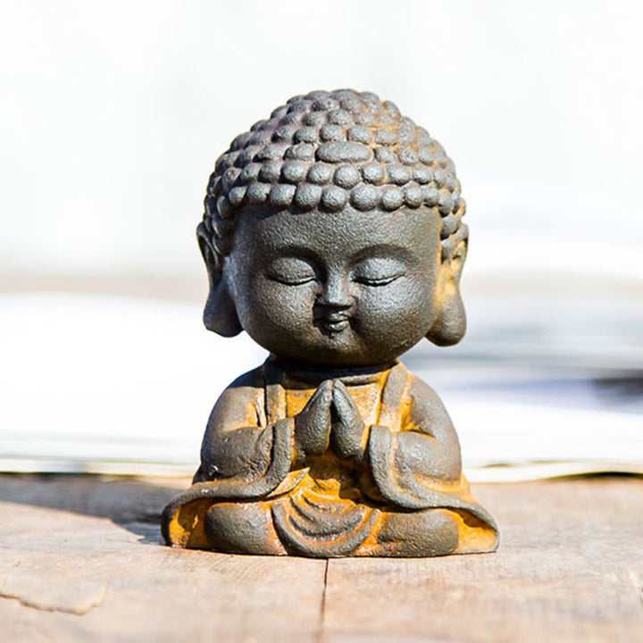 Estatua de resina fundida con óxido de hierro en polvo de Buddha Stones para decoración del hogar