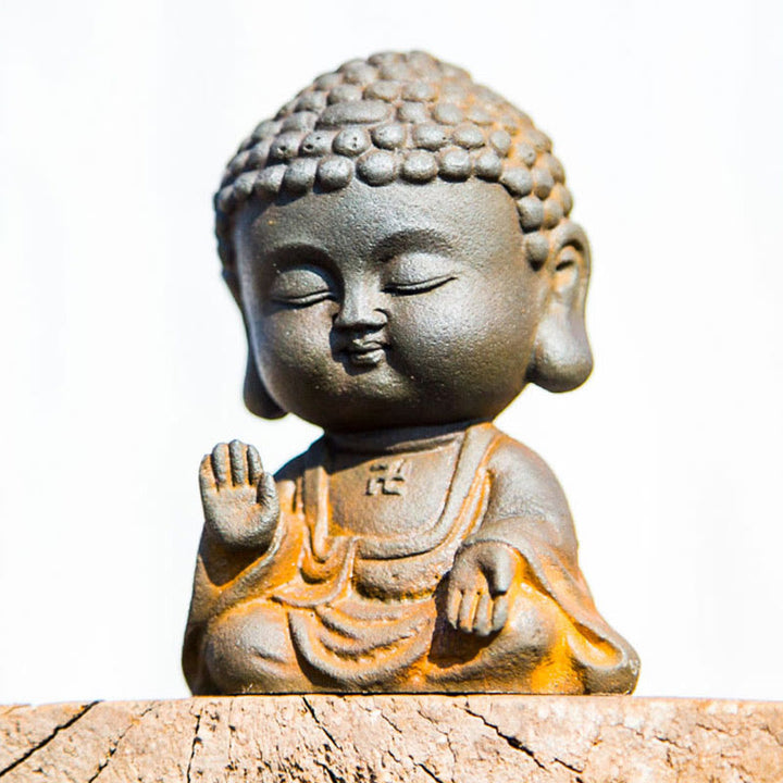 Estatua de resina fundida con óxido de hierro en polvo de Buddha Stones para decoración del hogar - image 13