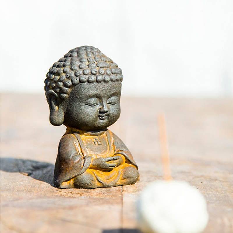 Estatua de resina fundida con óxido de hierro en polvo de Buddha Stones para decoración del hogar