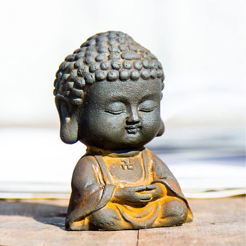 Estatua de resina fundida con óxido de hierro en polvo de Buddha Stones para decoración del hogar - image 8