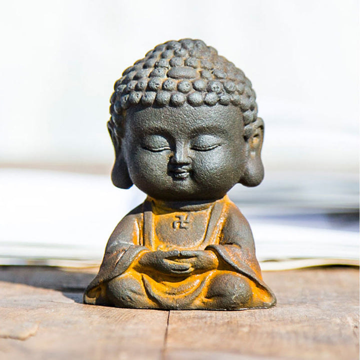 Estatua de resina fundida con óxido de hierro en polvo de Buddha Stones para decoración del hogar