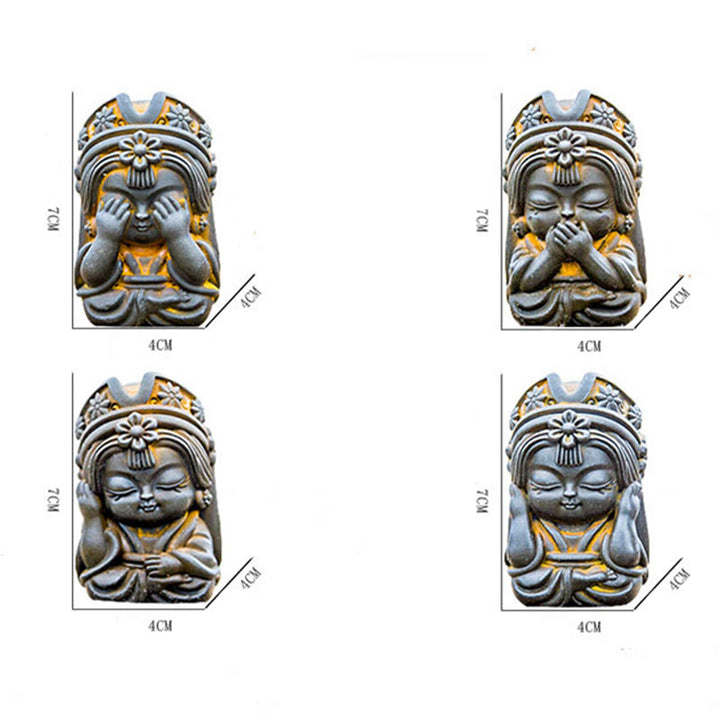 Estatua de resina fundida con óxido de hierro en polvo de Zakiram hecha a mano con Buddha Stones, decoración zen para el hogar - image 9