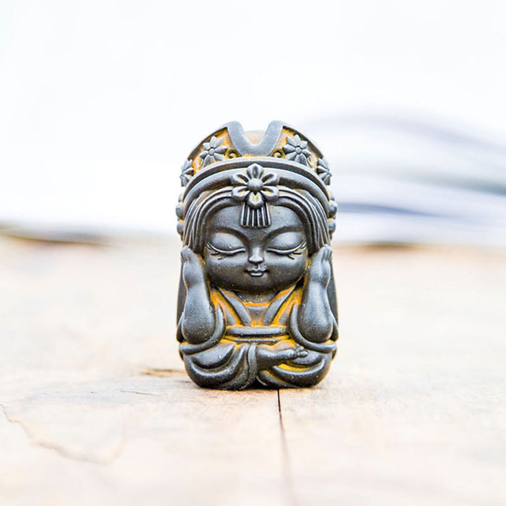Estatua de resina fundida con óxido de hierro en polvo de Zakiram hecha a mano con Buddha Stones, decoración zen para el hogar - image 18