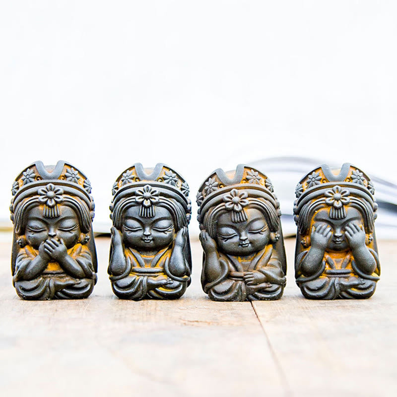 Estatua de resina fundida con óxido de hierro en polvo de Zakiram hecha a mano con Buddha Stones, decoración zen para el hogar - image 3