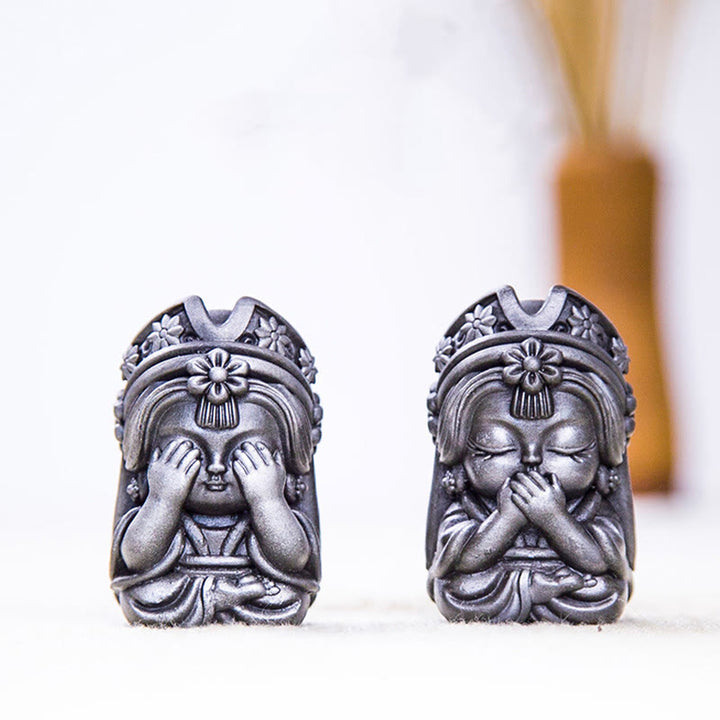 Estatua de resina fundida con óxido de hierro en polvo de Zakiram hecha a mano con Buddha Stones, decoración zen para el hogar - image 33