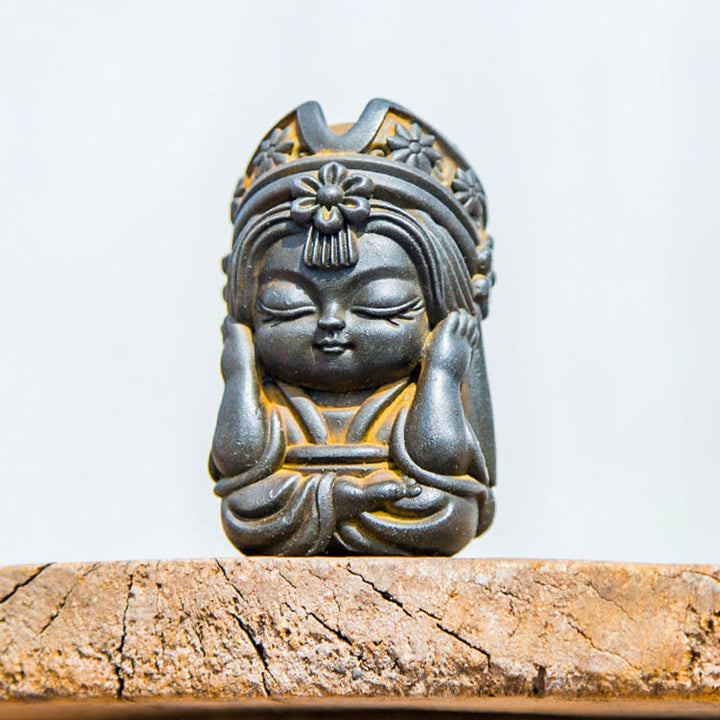 Estatua de resina fundida con óxido de hierro en polvo de Zakiram hecha a mano con Buddha Stones, decoración zen para el hogar - image 19