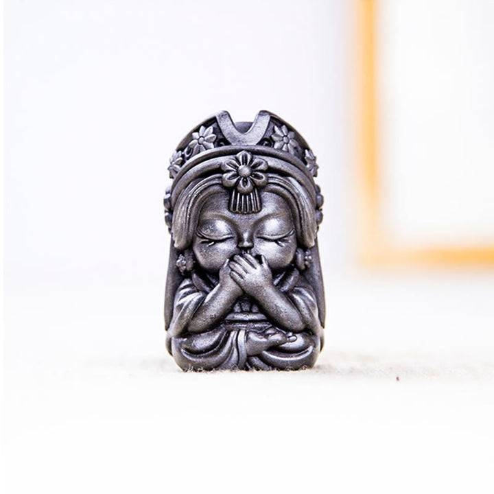 Estatua de resina fundida con óxido de hierro en polvo de Zakiram hecha a mano con Buddha Stones, decoración zen para el hogar - image 22