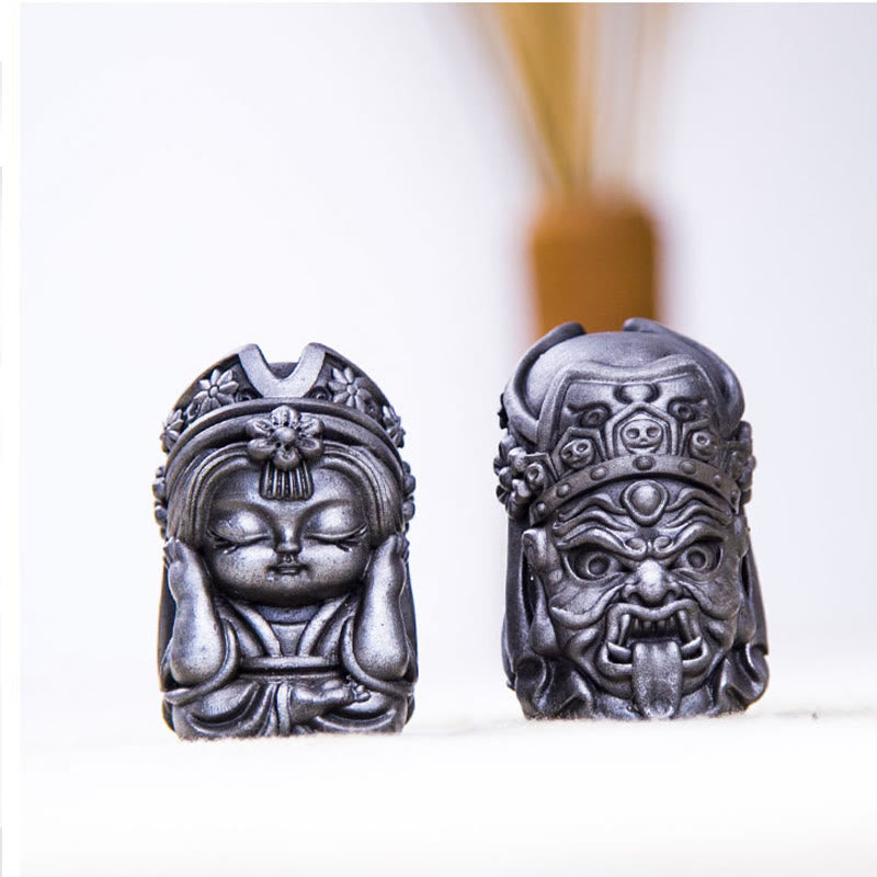 Estatua de resina fundida con óxido de hierro en polvo de Zakiram hecha a mano con Buddha Stones, decoración zen para el hogar - image 29