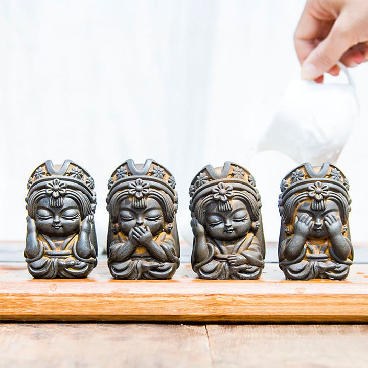 Estatua de resina fundida con óxido de hierro en polvo de Zakiram hecha a mano con Buddha Stones, decoración zen para el hogar - image 2