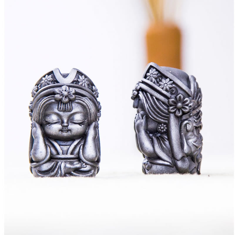 Estatua de resina fundida con óxido de hierro en polvo de Zakiram hecha a mano con Buddha Stones, decoración zen para el hogar - image 35
