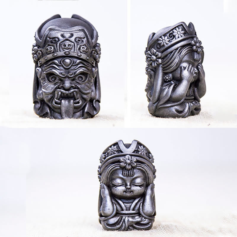 Estatua de resina fundida con óxido de hierro en polvo de Zakiram hecha a mano con Buddha Stones, decoración zen para el hogar - image 36