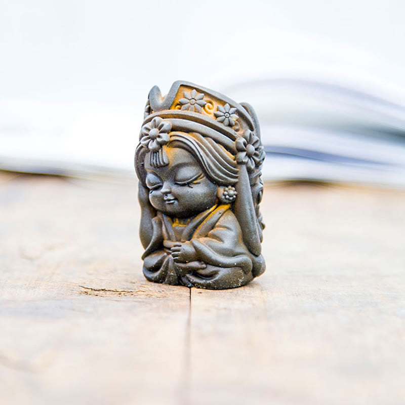 Estatua de resina fundida con óxido de hierro en polvo de Zakiram hecha a mano con Buddha Stones, decoración zen para el hogar - image 15