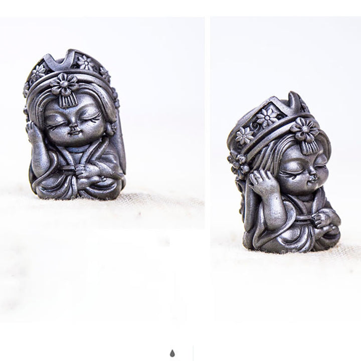 Estatua de resina fundida con óxido de hierro en polvo de Zakiram hecha a mano con Buddha Stones, decoración zen para el hogar - image 27