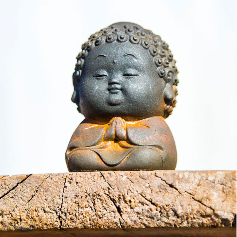 Estatua de resina fundida con óxido de hierro en polvo de Buddha Stones de pie, tumbado, sentado y pequeño, para decoración del hogar - image 19