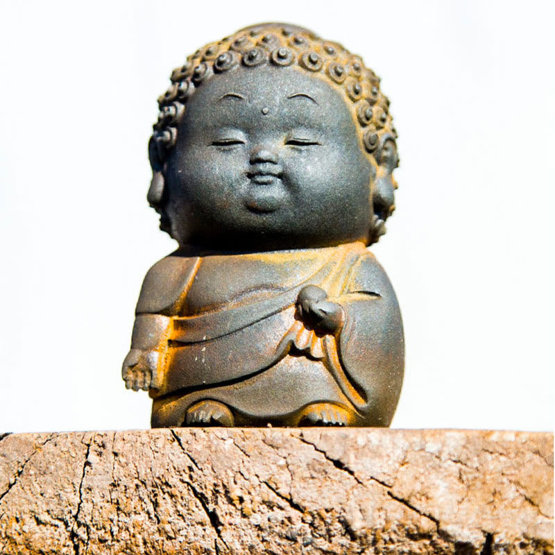 Estatua de resina fundida con óxido de hierro en polvo de Buddha Stones de pie, tumbado, sentado y pequeño, para decoración del hogar - image 10