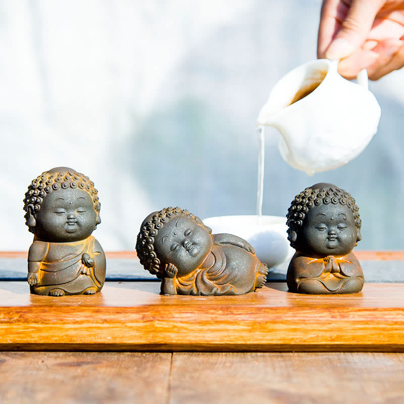 Estatua de resina fundida con óxido de hierro en polvo de Buddha Stones de pie, tumbado, sentado y pequeño, para decoración del hogar - image 1