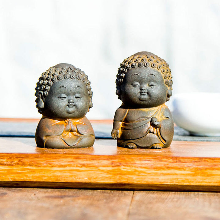 Estatua de resina fundida con óxido de hierro en polvo de Buddha Stones de pie, tumbado, sentado y pequeño, para decoración del hogar