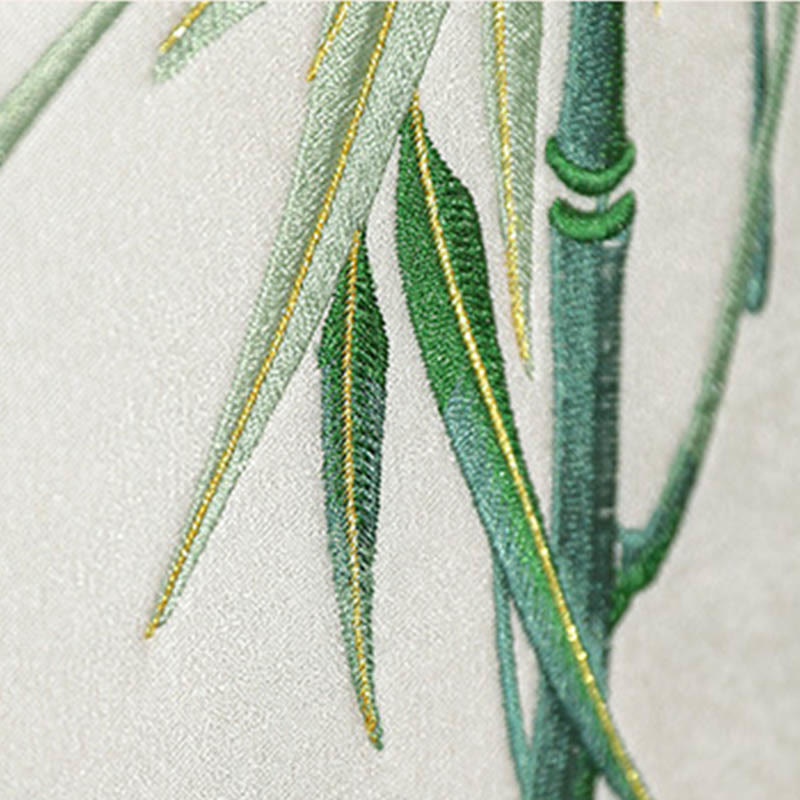 Bolsos de mano con borlas y asas de bambú bordadas con Buddha Stones