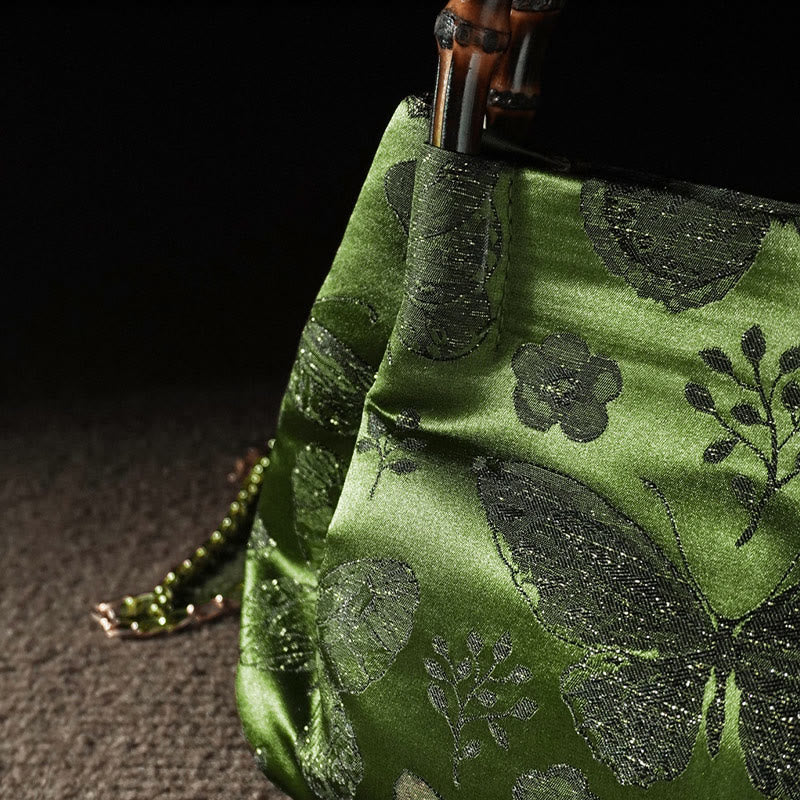 Bolso bandolera con cadena de metal y asa de bambú con diseño de Buddha Stones