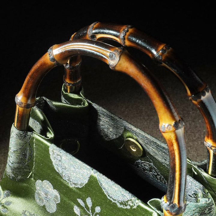 Bolso bandolera con cadena de metal y asa de bambú con diseño de Buddha Stones