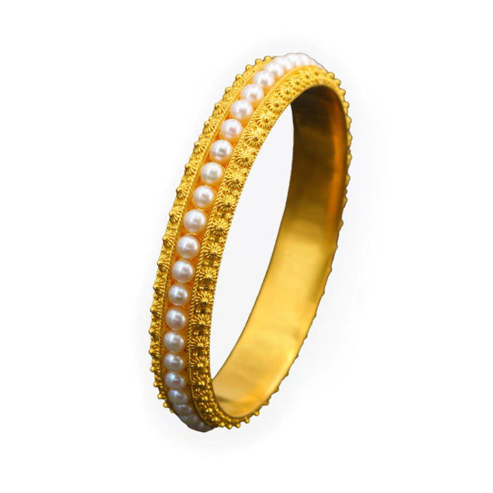 Brazalete de media pulsera curativa con perlas de cobre y Buddha Stones