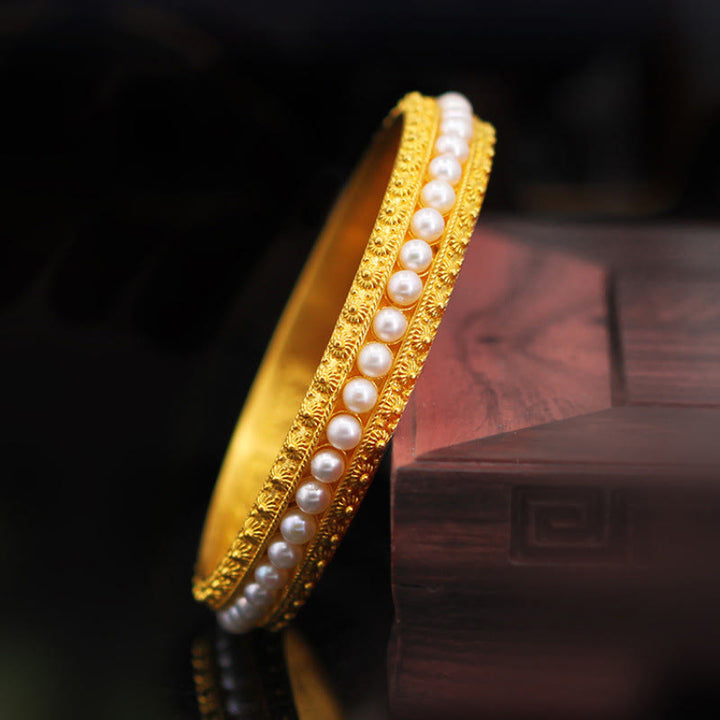 Brazalete de media pulsera curativa con perlas de cobre y Buddha Stones