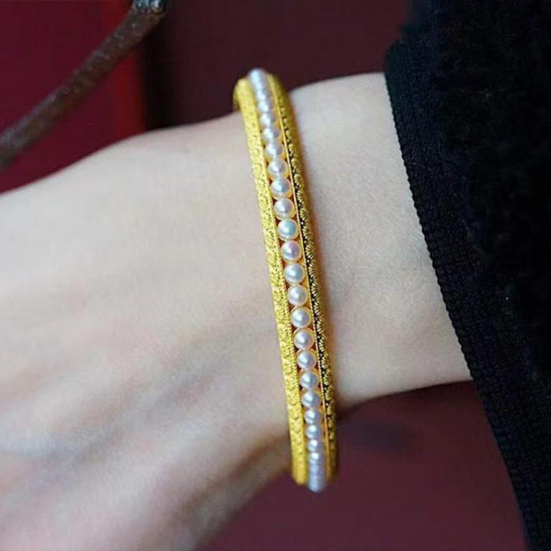 Brazalete de media pulsera curativa con perlas de cobre y Buddha Stones