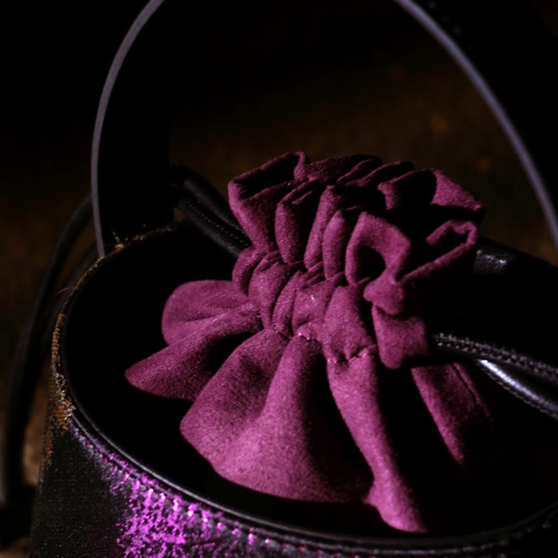 Bolso bandolera con brocado y diseño de mariposas y Buddha Stones