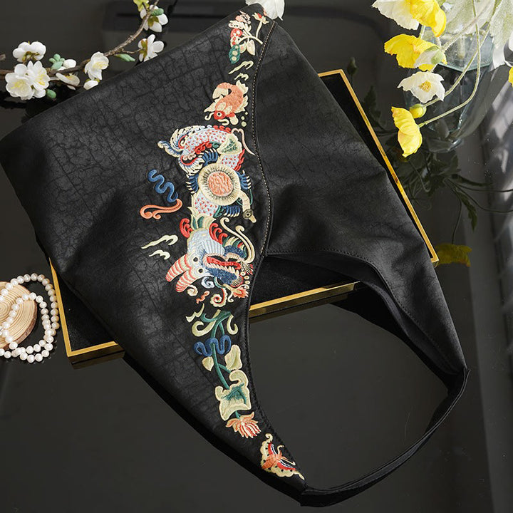 Buddha Stones de seda Xiangyunsha con bordado de fénix, flor y pez con piedras de Buda