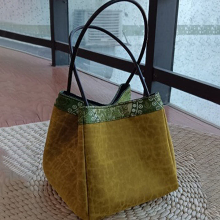 Bolso de Buddha Stones de seda Xiangyunsha con borlas y colgante de cuentas de ramas de bambú y piedras de Buda