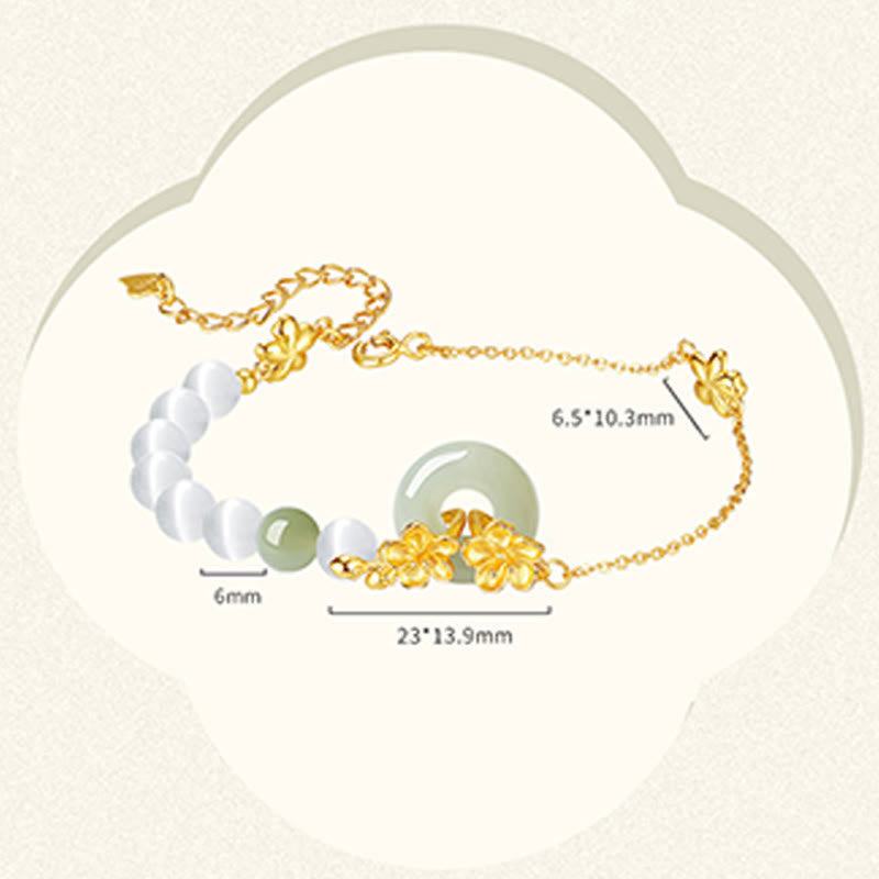 Pulsera de plata de ley 999 con Buddha Stones, jade hetiano crisoberilo y amor - image 11